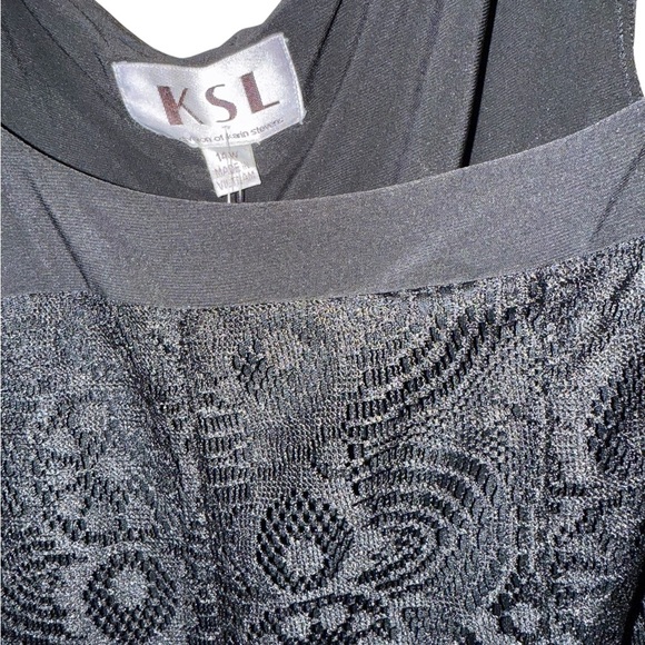 NWT KSL by Karin Stevens Black Lace Overlay Dress – Size 14W - Picture 7 of 14